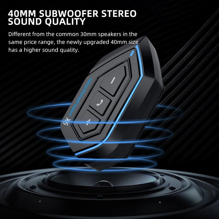 X6 Helmet Bluetooth Headset Wireless Water-resistant Moto Handsfree Stereo Headphone(Hard Pipe Wheat)