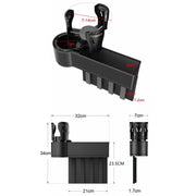 Car Seat Gap Storage Box Car Water Cup Holder Ashtray, Color: Left Carbon Fiber