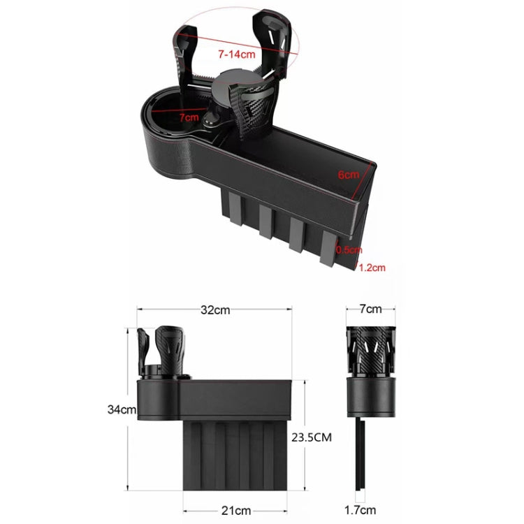 Car Seat Gap Storage Box Car Water Cup Holder Ashtray, Color: Right Carbon Fiber