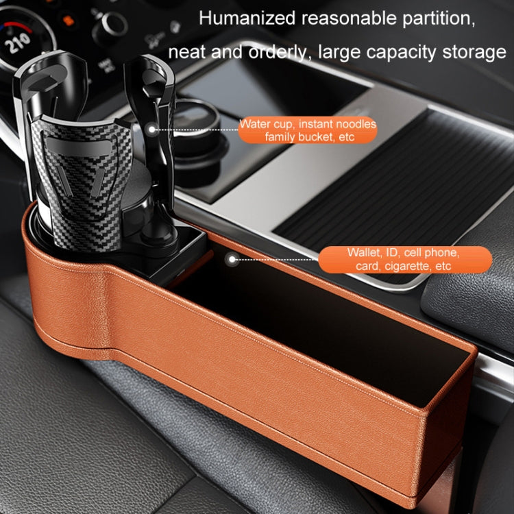 Car Seat Gap Storage Box Car Water Cup Holder Ashtray, Color: Right Carbon Fiber