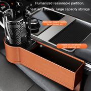 Car Seat Gap Storage Box Car Water Cup Holder Ashtray, Color: Left Carbon Fiber