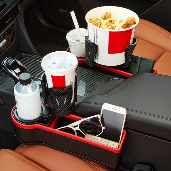 Car Seat Gap Storage Box Car Water Cup Holder Ashtray, Color: Left Carbon Fiber