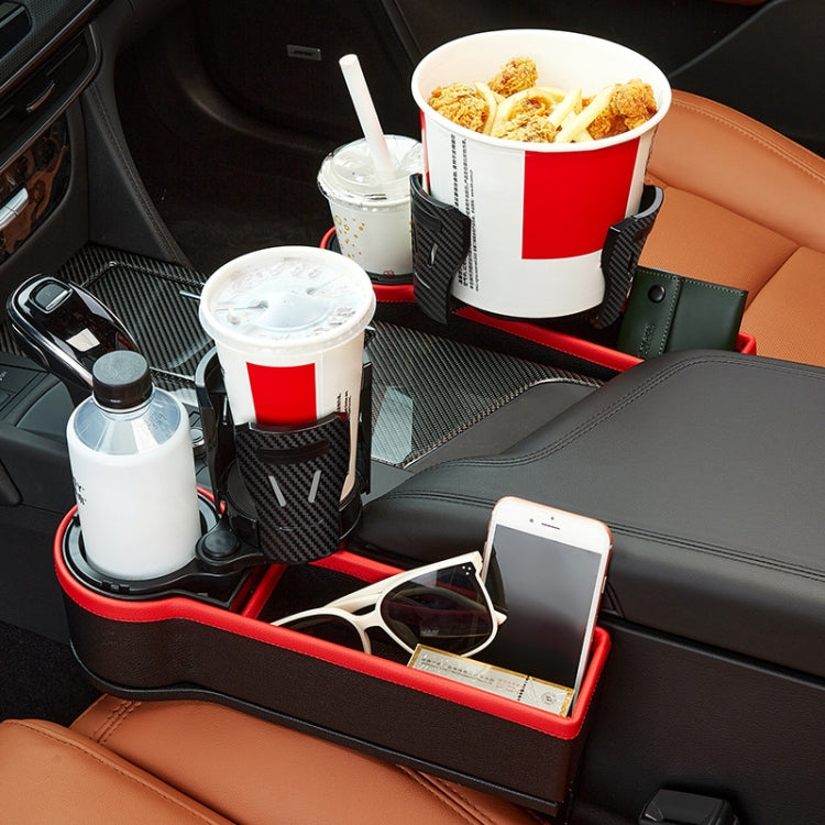 Car Seat Gap Storage Box Car Water Cup Holder Ashtray, Color: Left Carbon Fiber