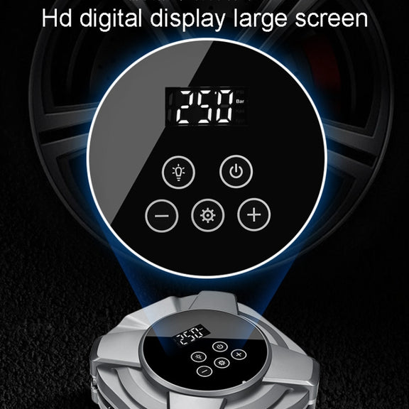 19 Cylinders Car Intelligent Digital Display Inflator Pump Portable Car Tire Pneumatic Engine(Silver)