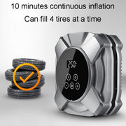 19 Cylinders Car Intelligent Digital Display Inflator Pump Portable Car Tire Pneumatic Engine(Silver)