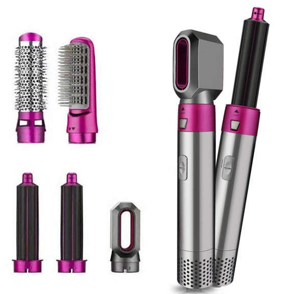 5 In 1 Hot Air Comb Automatic Curling Iron Square Model Hair Styling Comb Curling And Straightening, Plug: US Plug