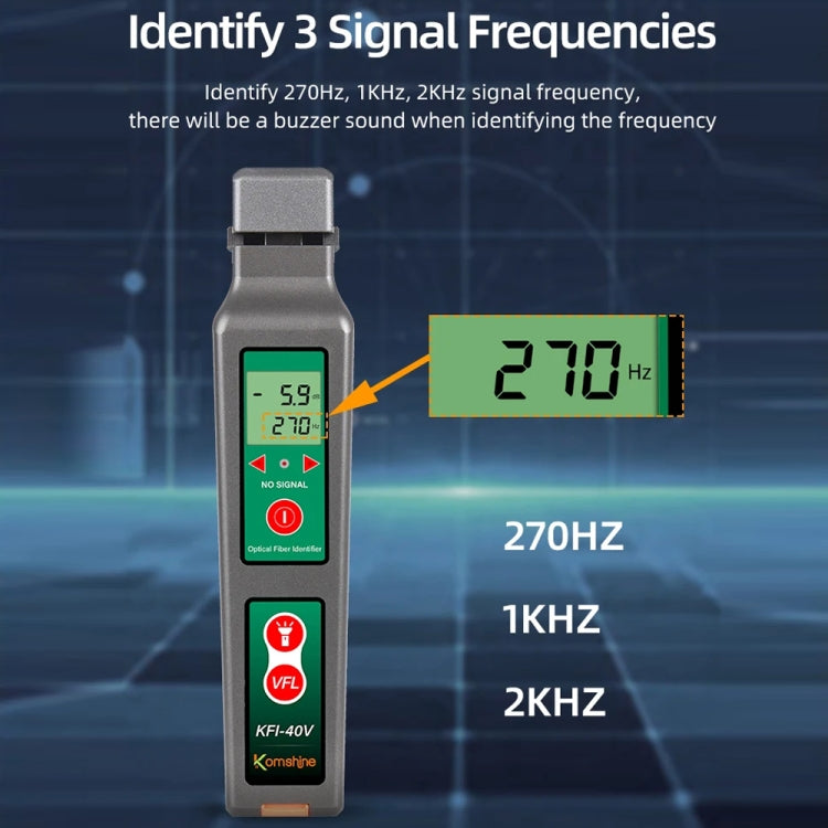 Komshine Fiber Optic Identifier Optical Cable Signal Direction Identifier With VFL Red Light 10mW(KFI-40V) - Fiber Optic Test Pen by Komshine | Online Shopping South Africa | PMC Jewellery | Buy Now Pay Later Mobicred