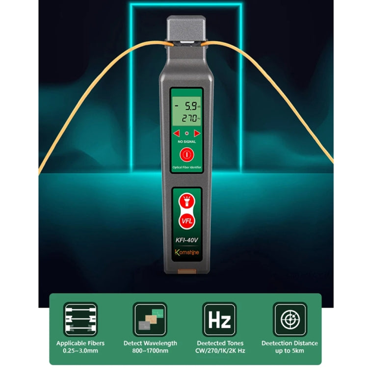 Komshine Fiber Optic Identifier Optical Cable Signal Direction Identifier With VFL Red Light 10mW(KFI-40V) - Fiber Optic Test Pen by Komshine | Online Shopping South Africa | PMC Jewellery | Buy Now Pay Later Mobicred