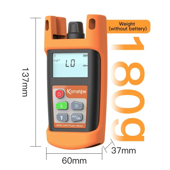 Komshine Mini Handheld Optical Power Meter Fiber Loss Measurement, Specification: KPM-25M-C/-50DBM to +26DBM