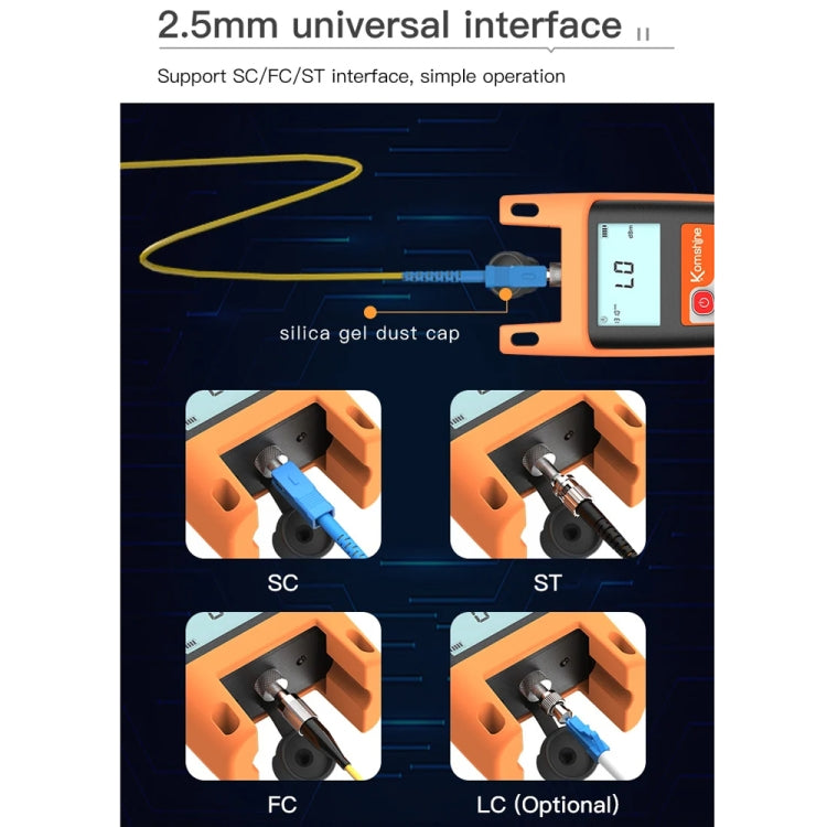 Komshine Mini Handheld Optical Power Meter Fiber Loss Measurement, Specification: KPM-25M-C/-50DBM to +26DBM