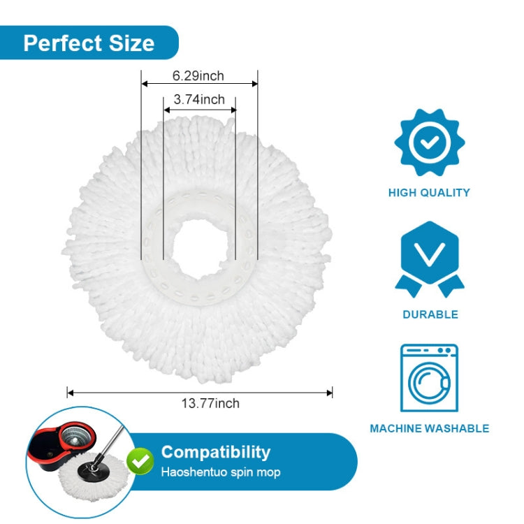 Fine Fiber Mop Pad For 15.8-16cm 360 Rotating Mop Cotton Yarn Replacement Cloths(Black) - Handheld Cleaner & Mops by PMc TechLife | Online Shopping South Africa | PMc TechLife | Buy Now Pay Later Mobicred