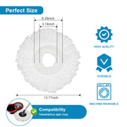 Fine Fiber Mop Pad For 15.8-16cm 360 Rotating Mop Cotton Yarn Replacement Cloths(White)