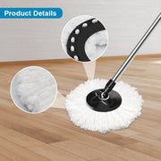 Fine Fiber Mop Pad For 15.8-16cm 360 Rotating Mop Cotton Yarn Replacement Cloths(Black)