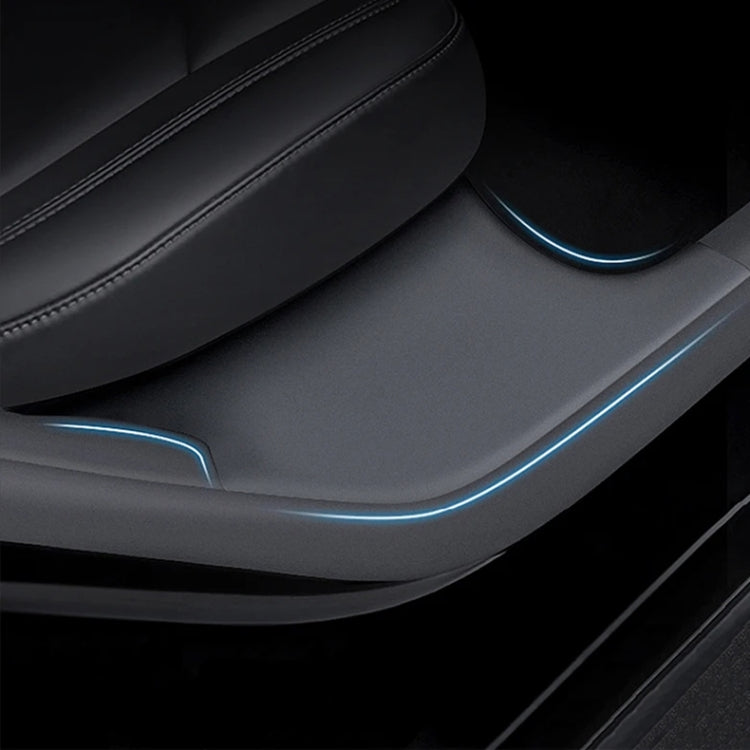 For Tesla Model Y Rear Door Built-In Sill Strip Rear Seats Anti-Kick Leather Protective Pad(Black) - Seat Accessories by PMC TechLife | Online Shopping South Africa | PMC TechLife | Buy Now Pay Later Mobicred