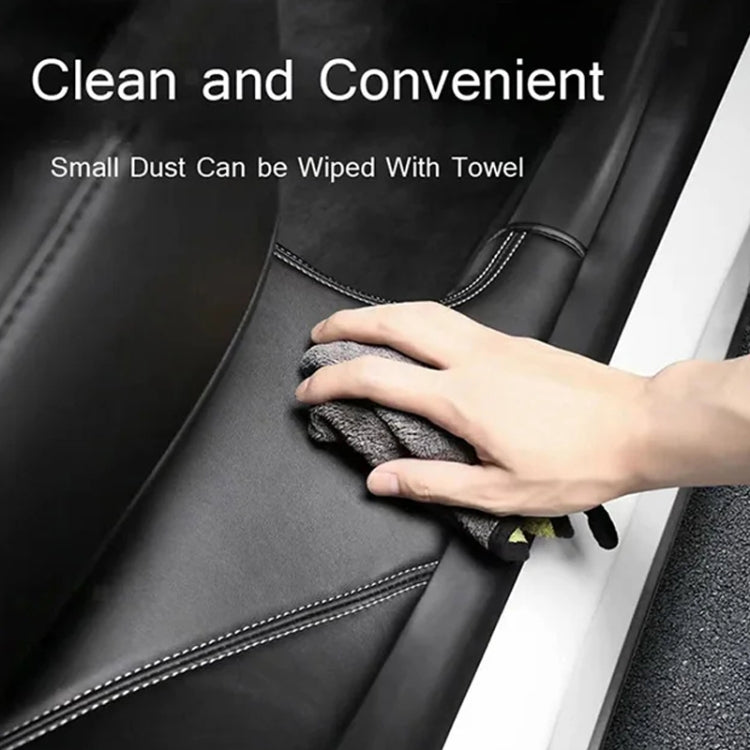 For Tesla Model Y Rear Door Built-In Sill Strip Rear Seats Anti-Kick Leather Protective Pad(Carbon Fiber) - Seat Accessories by PMC TechLife | Online Shopping South Africa | PMC TechLife | Buy Now Pay Later Mobicred