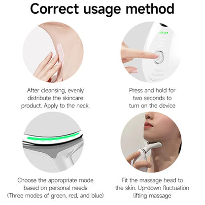 Electrical Neck Beauty Instrument Neck Massager Face Beauty Device, Style: Oval(Black) - free shipping - PMC Jewellery - Order now!