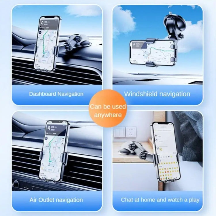 SHUNWEI SD-1132B Car Phone Suction Cup + Air Vent Holder Gravity Sensing Support Bracket(Black) - Car Holders by SHUNWEI | Online Shopping South Africa | PMC TechLife | Buy Now Pay Later Mobicred
