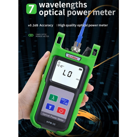 Komshine High-Precision Optical Power Meter Optical Cable Line Tester, Model: KPM-35-C/-50DBM to +26dBM