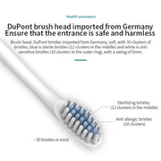 Rechargeable Ultrasonic Soft Bristle Electrical Toothbrushes Flosser 6 Gear With 4 Brushes(White)
