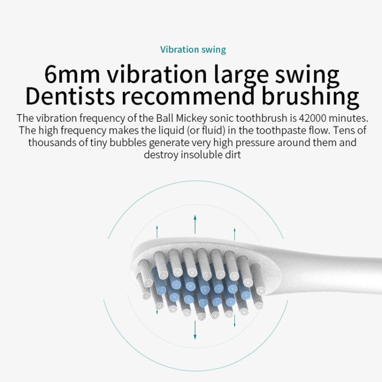 Rechargeable Ultrasonic Soft Bristle Electrical Toothbrushes Flosser 6 Gear With 4 Brushes(White)
