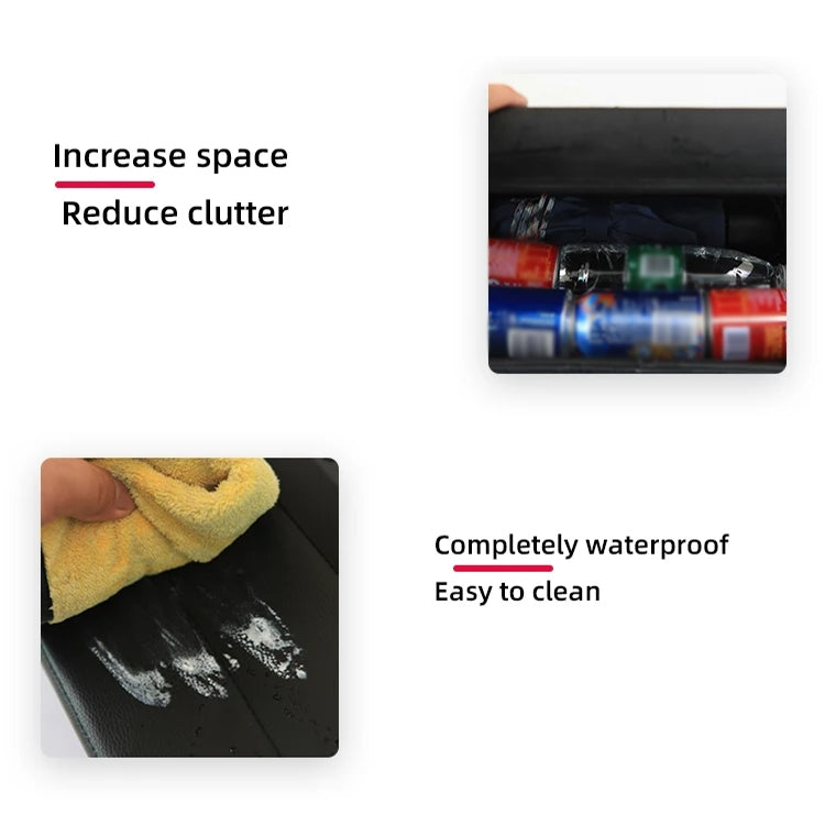 For Tesla Model Y PU Leather Car Interior Storage Glove Box Modification Accessories, Style: Air Outlet Model