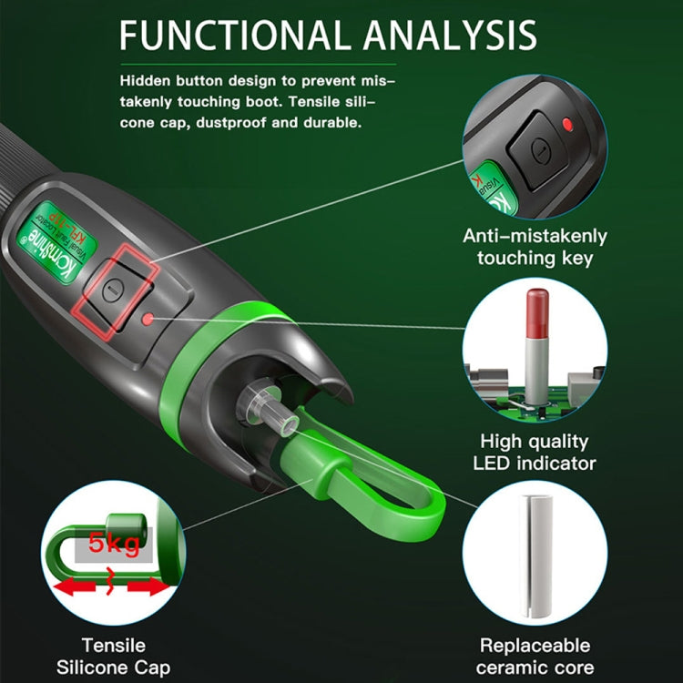 KomShine Metal Visible Laser Light Source Fiber Optic Red Light Pen, Model: KFL-11P-30MW - free shipping - PMC Jewellery - Order now!