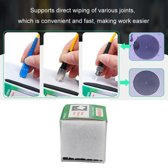 220sheets /box Komshine SC/FC/ST/LC/Bare Fiber Non-woven Optical Fiber Cleaning Paper