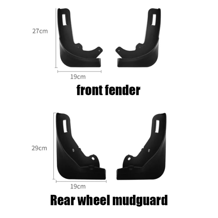 For Tesla Model Y Car Punch-Free Front And Rear Wheel Soft Rubber Mudguards, Style: Matte Black - Mudguards by PMC TechLife | Online Shopping South Africa | PMC TechLife | Buy Now Pay Later Mobicred