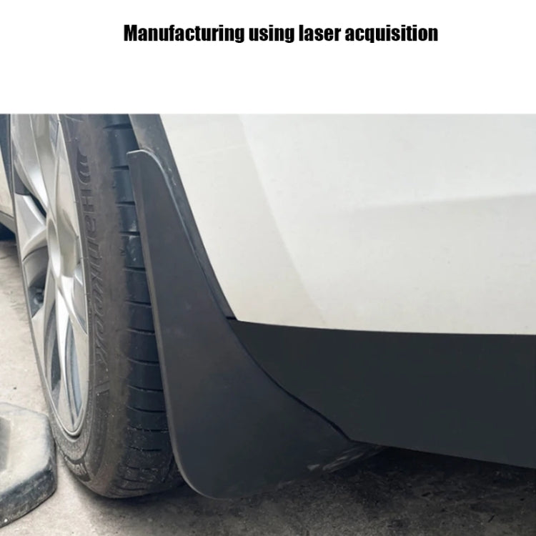 For Tesla Model Y Car Punch-Free Front And Rear Wheel Soft Rubber Mudguards, Style: Carbon Fiber