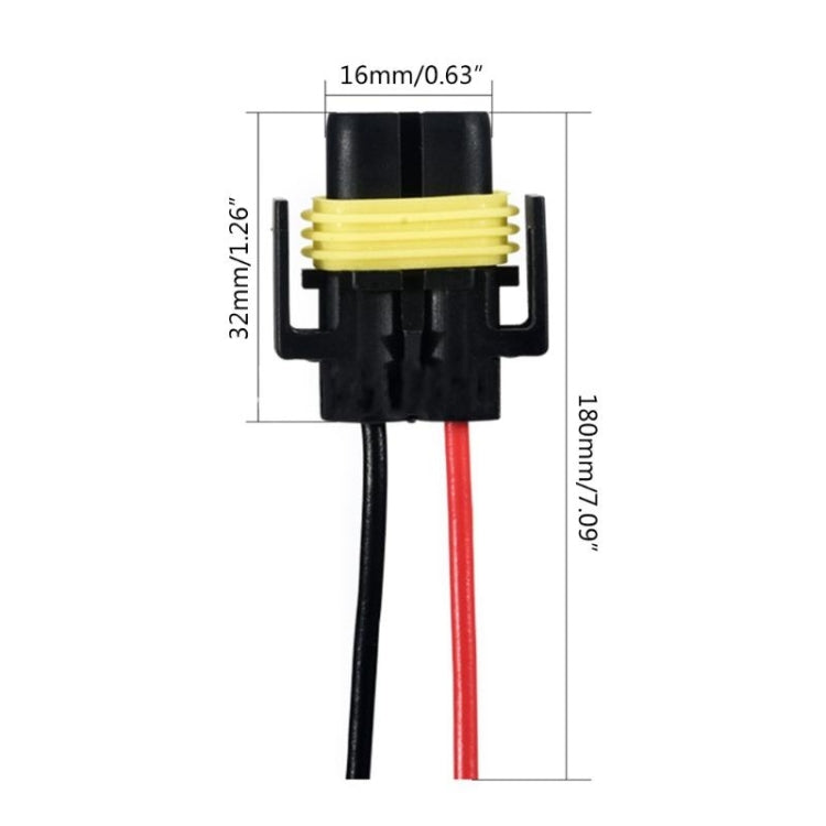 1pair For H11 / H8 / 881 Car Headlight Socket Light Holder Plug With Cable - Wires by PMC TechLife | Online Shopping South Africa | PMC TechLife | Buy Now Pay Later Mobicred