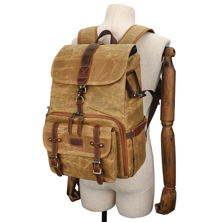 Large Capacity SLR Digital Camera Bag Laptop Backpack Canvas Storage Bag(Grey)