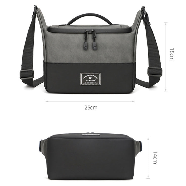 PU Leather Shoulder Crossbody Photography Bag SLR Camera Bag Lens Storage Bag(Blue) - Strap Satchel by PMC TechLife | Online Shopping South Africa | PMC TechLife | Buy Now Pay Later Mobicred