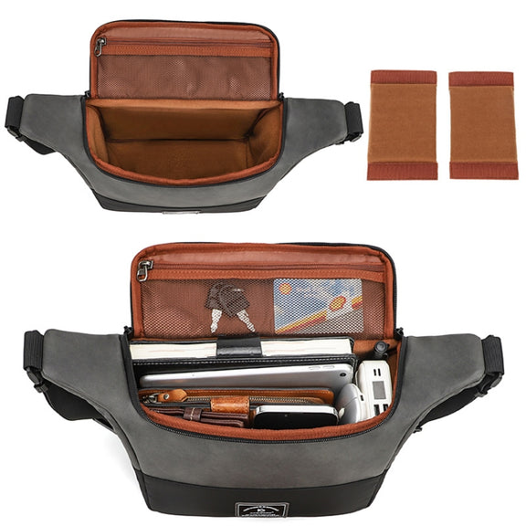 PU Leather Shoulder Crossbody Photography Bag SLR Camera Bag Lens Storage Bag(Brown)
