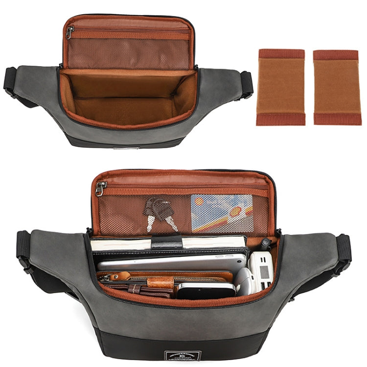 PU Leather Shoulder Crossbody Photography Bag SLR Camera Bag Lens Storage Bag(Gray)