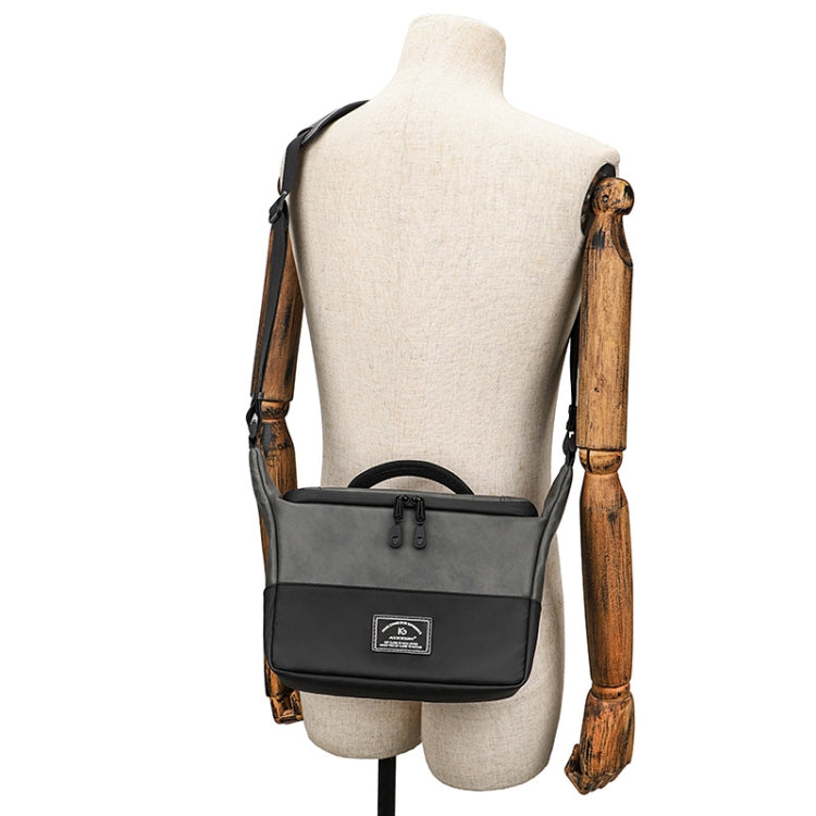 PU Leather Shoulder Crossbody Photography Bag SLR Camera Bag Lens Storage Bag(Gray) - Strap Satchel by PMC TechLife | Online Shopping South Africa | PMC TechLife | Buy Now Pay Later Mobicred