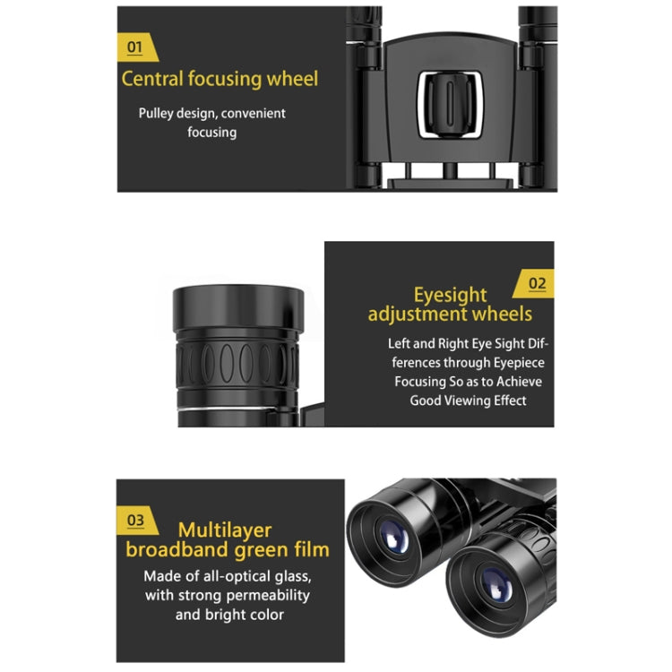 200 x 25 With Phone Clip HD Powerful Folding Binoculars for Hunting Outdoor Camping - free shipping - PMC TechLife - Order now!