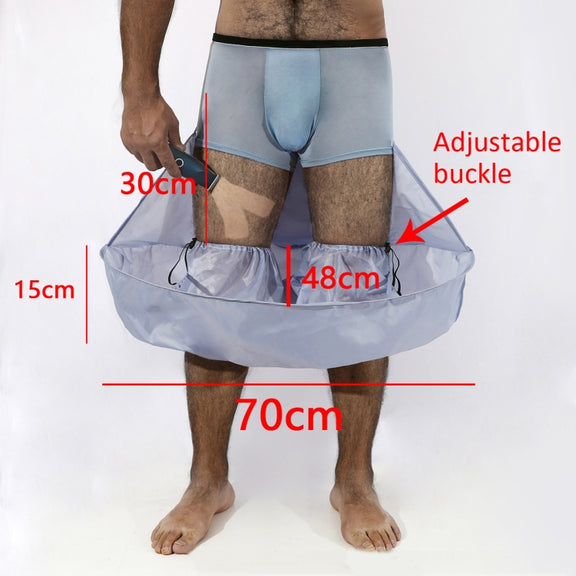 Leg Shaving Cape Foldable Body Hair Shaved Bib For Adult(Grey)