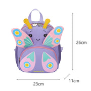 Children Schoolbag Shoulder Bag Girls Cute Cartoon Butterfly Backpack(Rose Red)