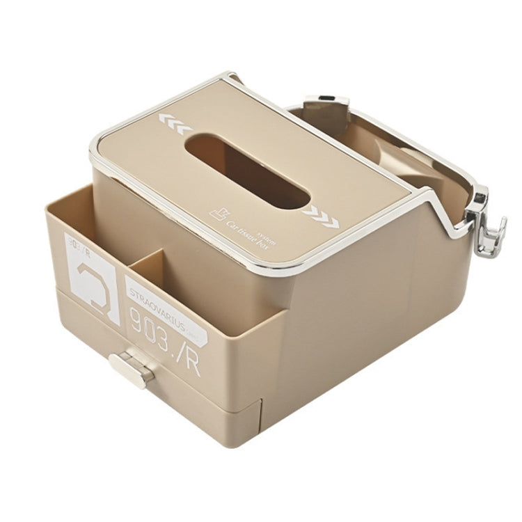Car Tissue Box Multifunction Cup Holder Armrest Box Storage Box(Beige) - Stowing Tidying by PMC TechLife | Online Shopping South Africa | PMC TechLife | Buy Now Pay Later Mobicred
