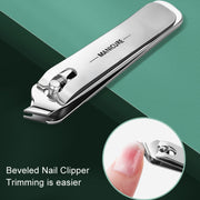 4pcs /Set Stainless Steel Nail Knife Set Household Portable Rotating Bag Nail Cutting Tool, Color: Light Pink