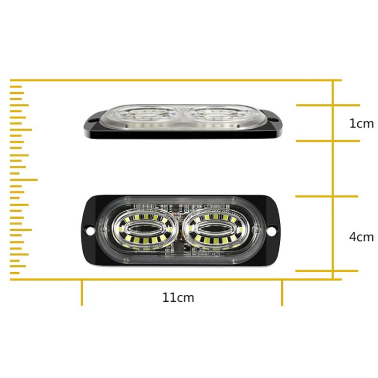 12W Car Side Signal Warning Light 24 LED Strobe Light(Yellow White) - free shipping - PMC TechLife - Order now!