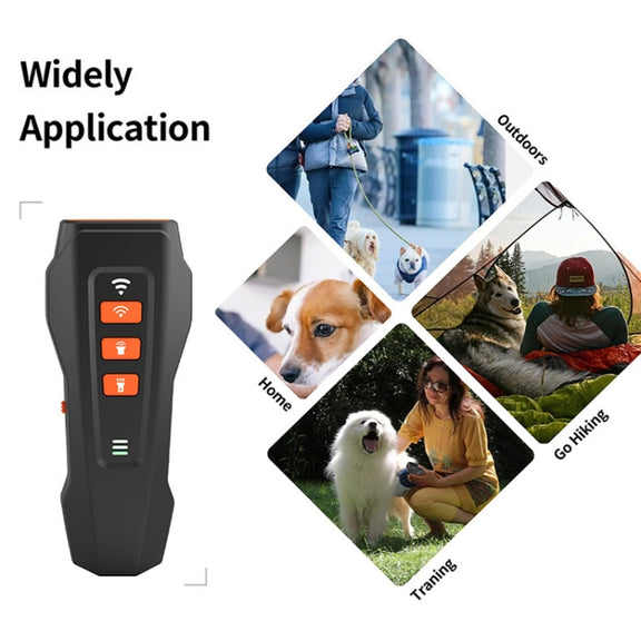 LED Flashing Light Handheld Ultrasonic Bark Arrester Frequency Conversion Dog Training Device(Dark Gray)