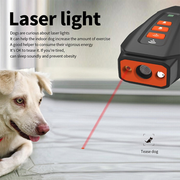 LED Flashing Light Handheld Ultrasonic Bark Arrester Frequency Conversion Dog Training Device(Black+Orange) - free shipping - PMC TechLife - Order now!