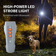 LED Flashing Light Handheld Ultrasonic Bark Arrester Frequency Conversion Dog Training Device(Gray+Orange)