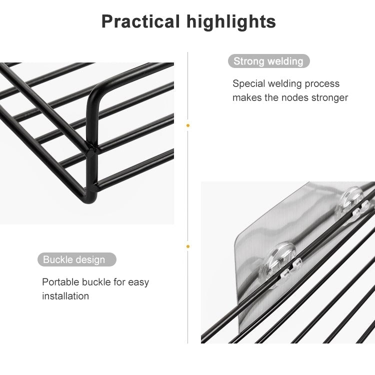 Punch-free Bathroom Triangle Storage Rack Multifunctional Wall Hanging Bracket(Black) - Shelves by PMC TechLife | Online Shopping South Africa | PMC TechLife