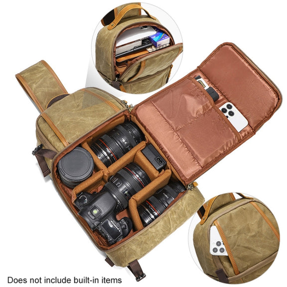 Outdoor Canvas Wear-resistant Water-resistant Photography Shoulder Bag(Dark Gray)