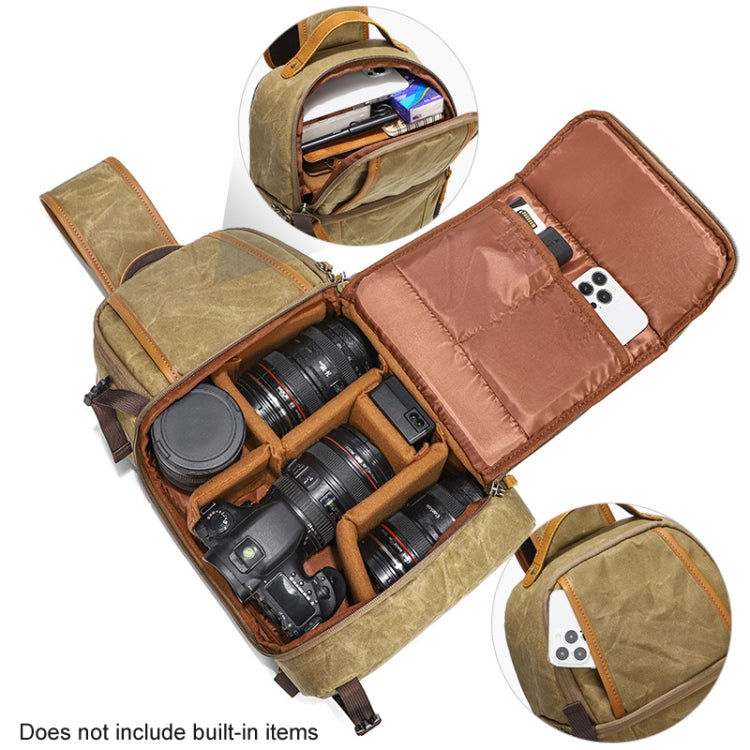 Outdoor Canvas Wear-resistant Water-resistant Photography Shoulder Bag(Army Green)