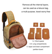 Outdoor Canvas Wear-resistant Water-resistant Photography Shoulder Bag(Khaki)