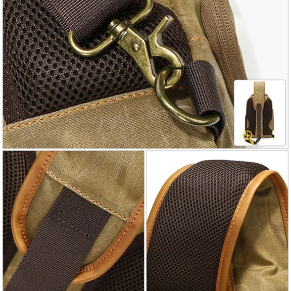 Outdoor Canvas Wear-resistant Water-resistant Photography Shoulder Bag(Army Green)
