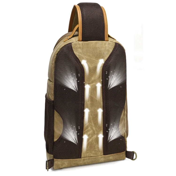 Outdoor Canvas Wear-resistant Water-resistant Photography Shoulder Bag(Army Green)